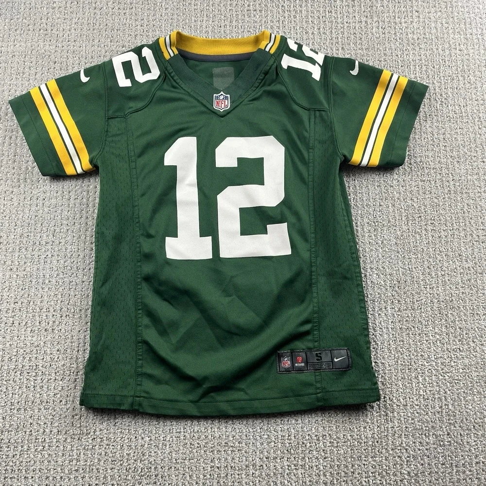 Nike On Field Green Bay Packers Jersey Size S (8) Youth Aaron Rodgers #12